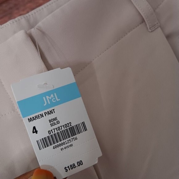 J.McLaughlin Maren Pants size 4 wide leg color BONE SOLID Ins30" NEW! $188 - Picture 8 of 9